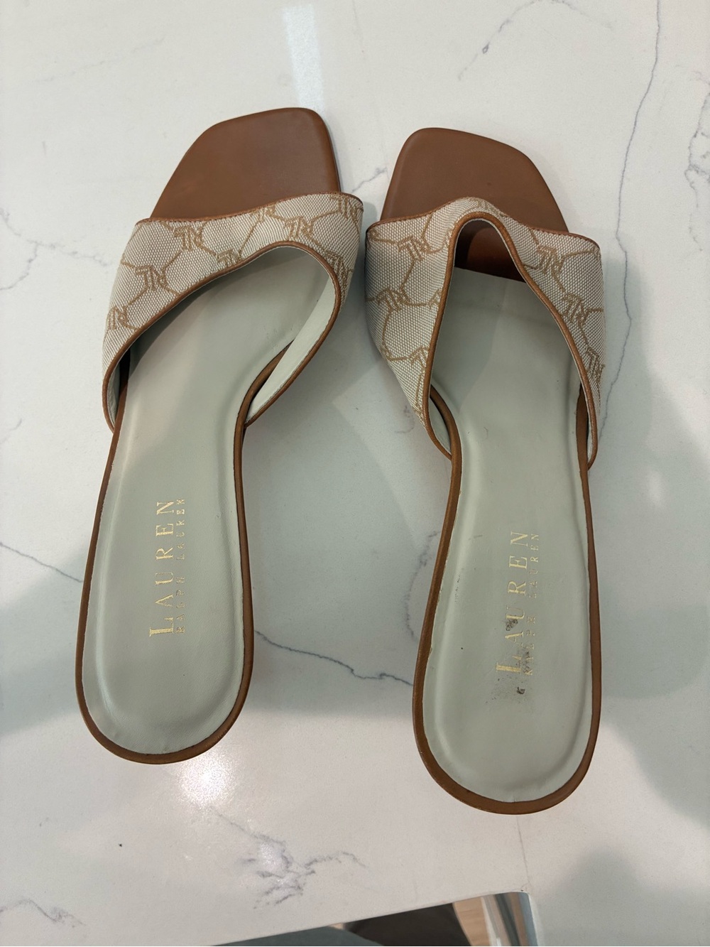 Lauren, Ralph Lauren kitten heel mule sandals